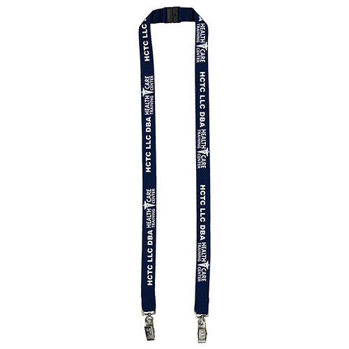 "RICARDO" 3/4" Dual Attachment Polyester Silkscreen Lanyard with FREE Breakaway Safety Release