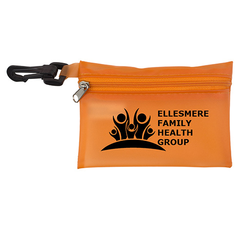 “Bali” Translucent Zipper Storage Pouch with Plastic Hook