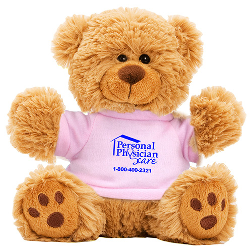 "TED T. BEAR" 6" Plush Teddy Bear With Choice of T-Shirt Color