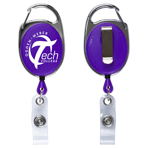 "OBERLIN" 30" Cord Retractable Carabiner Style Badge Reel and Badge Holder (Patent D539,122)