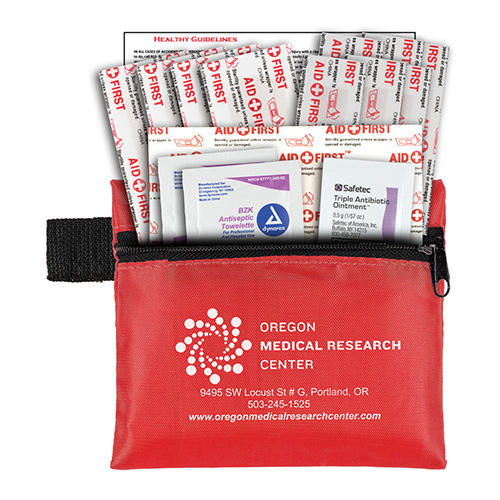 "DOC" 19 Piece Healthy Living Pack Components inserted into Zipper Pouch