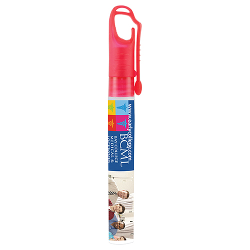 "SPRAYCLIP" 10 ml. Antibacterial Hand Sanitizer Spray Pump Bottle with Carabiner Clip Cap(PhotoImage Full Color)