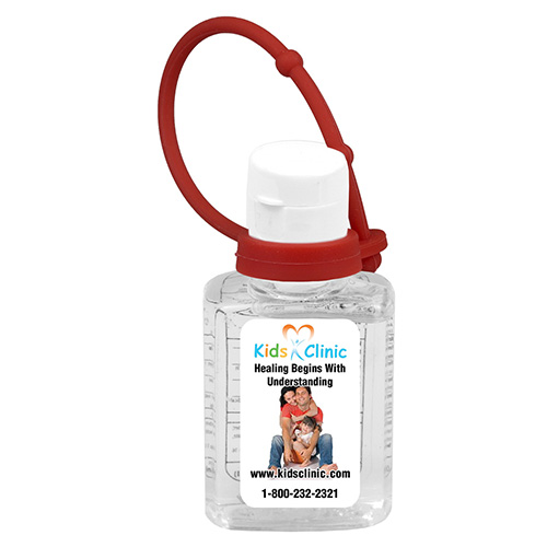 "BLAST" 1.0 oz Compact Hand Sanitizer Antibacterial Gel in Flip-Top Squeeze Bottle with Adjustable Silicone Carry Strap