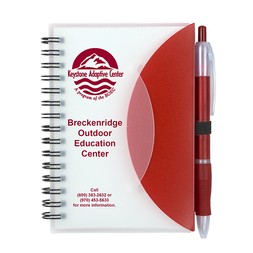 "Cupertino" Stylish Spiral Notepad Notebook with Matching Colour Pen