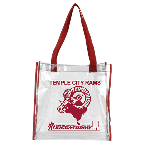 12" W x 12" H x 6" "GUSSET" -Matterhorn Clear Vinyl Stadium Compliant Tote Bag