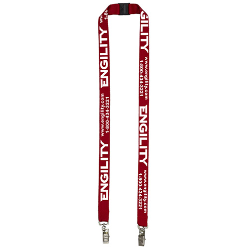 "RICARDO" 3/4" Dual Attachment Polyester Silkscreen Lanyard with FREE Breakaway Safety Release