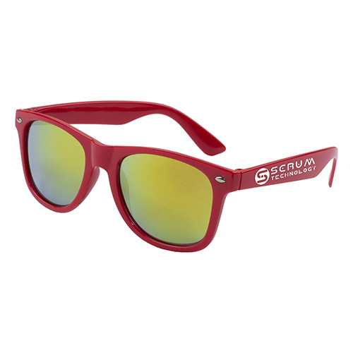 "CLAIREMONT" Colored Mirror Tint Lens Sunglasses with High Gloss Frame