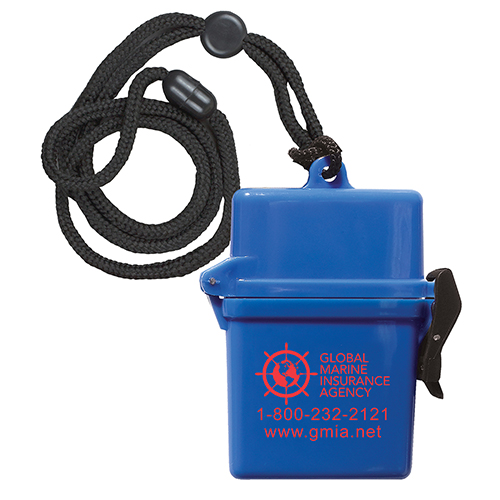 "EZ CARRY" Ultra Thin Hard Plastic Hinged Top Waterproof Container with Breakaway and Adjustable Neck Lanyard