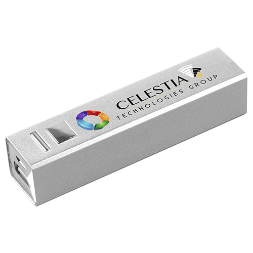 "IN CHARGE ALLOY" UL Listed Aluminium 2200 mAh Lithium Ion Portable Power Bank Charger (Photoimage Full Color)