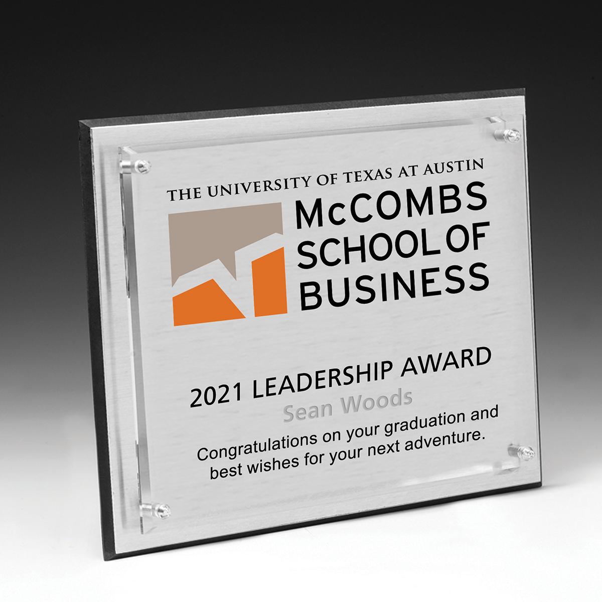 1384S (Screen Print), 1384L (Laser), 1384P (4ColorProcess) - Brushed Aluminum Plaque - 8" x 10"