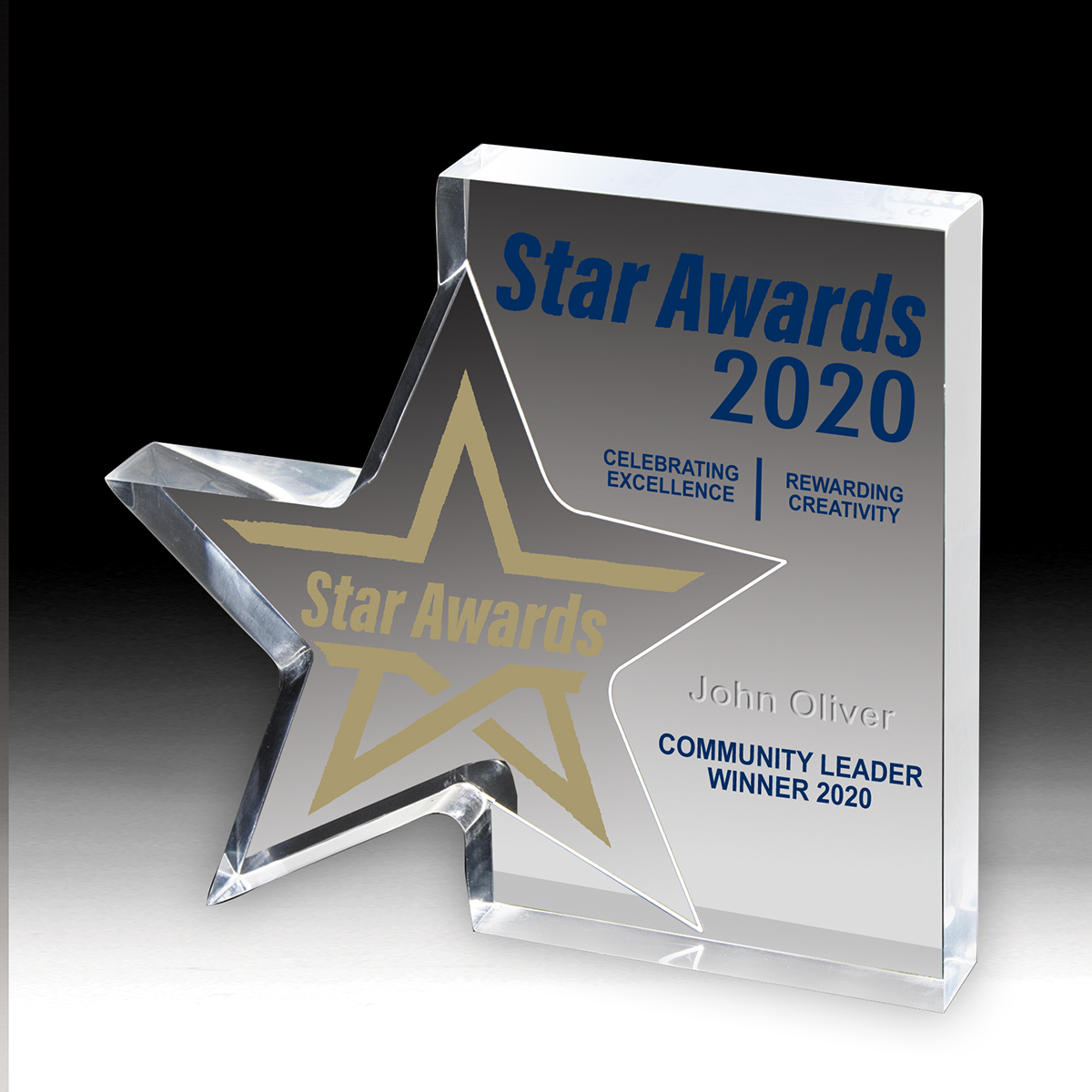1418S (Screen Print), 1418L (Laser), 1418P (4Color Process) - Standing Star Award