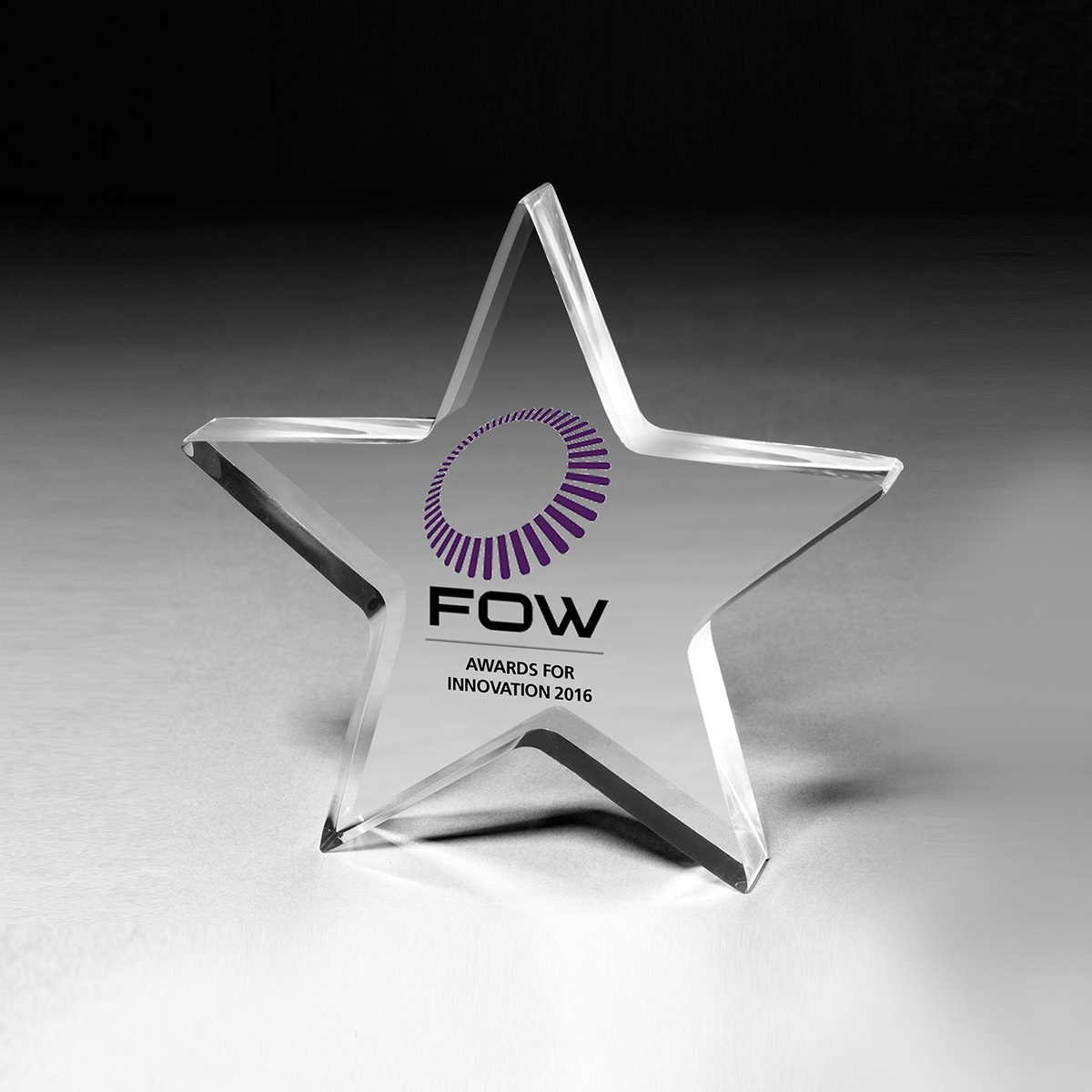 2066S (Screen Print), 2066L (Laser) - 1" Star Acrylic Paperweight - 5” x 5” x 1”