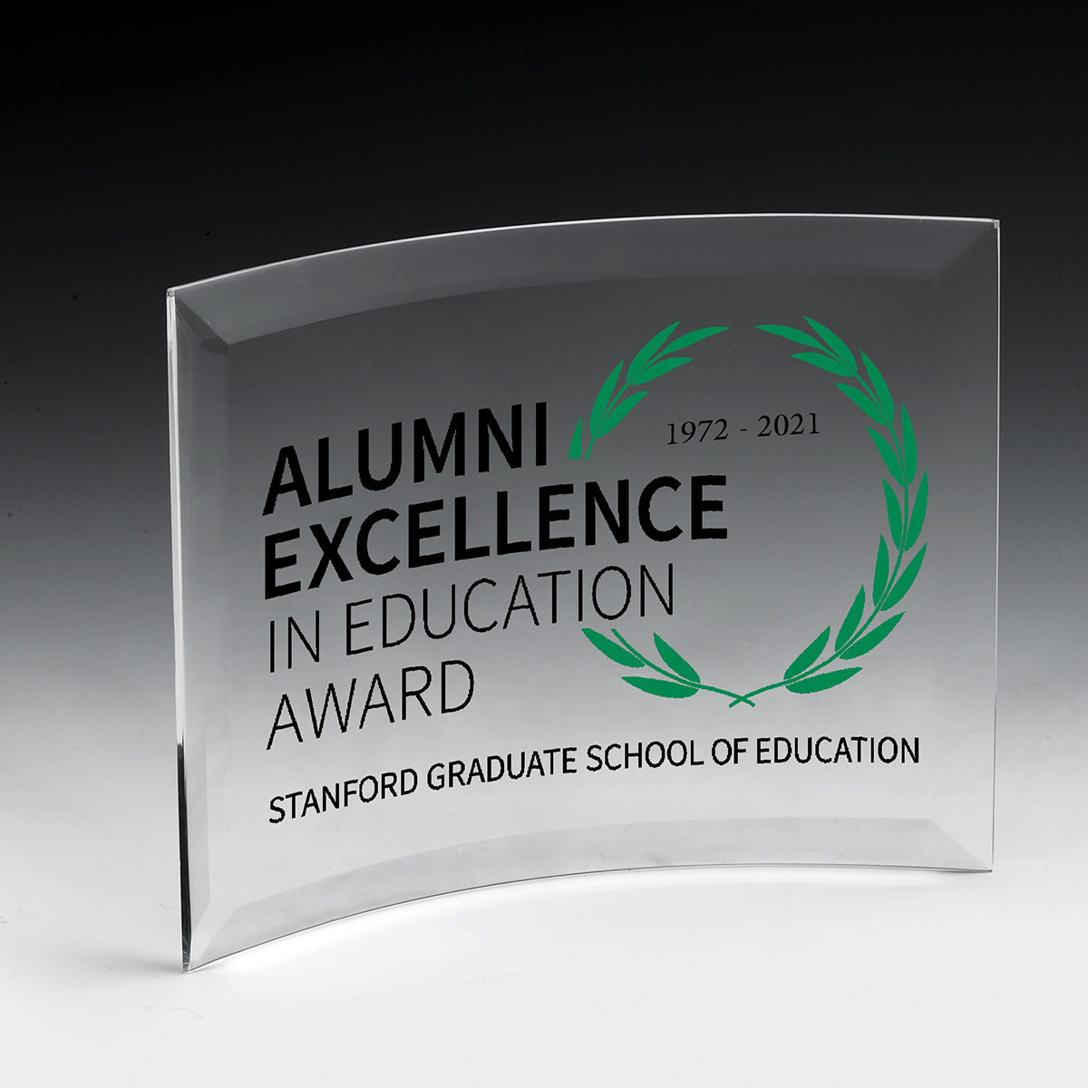 2240S (Screen Print), 2240L (Laser) - Freestanding Curved Award - 4” x 6”