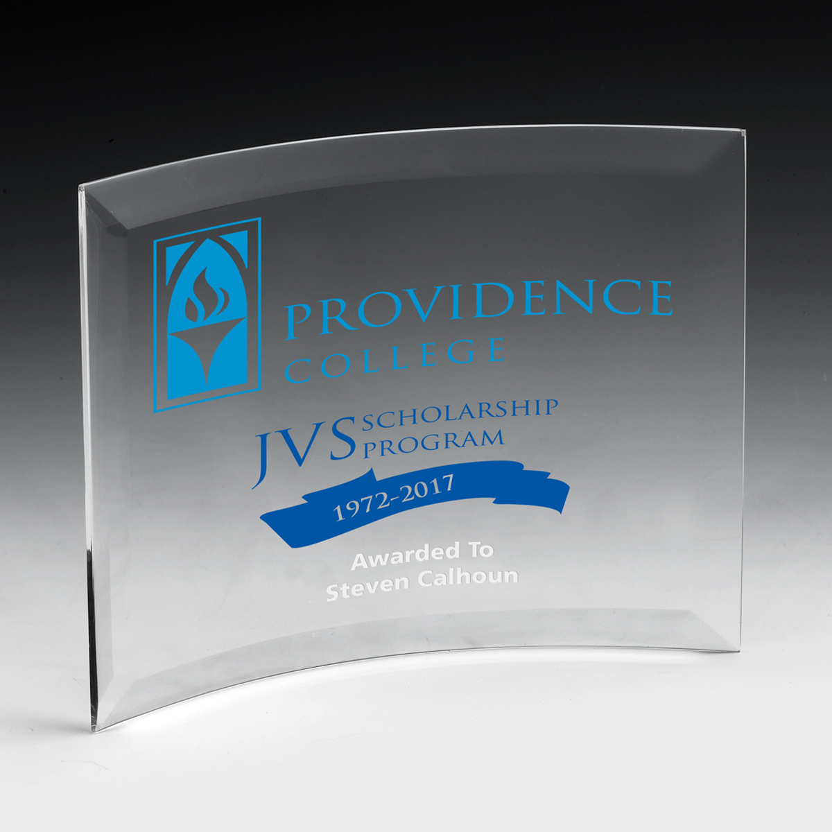 2243S (Screen Print), 2243L (Laser) - Curved Standing Award - 10" x 7"