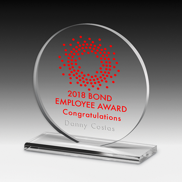2254-1S (Screen Print), 2254-1L (Laser), 2254-1P (4Color Process) - Elegant Round Acrylic Award - 6"
