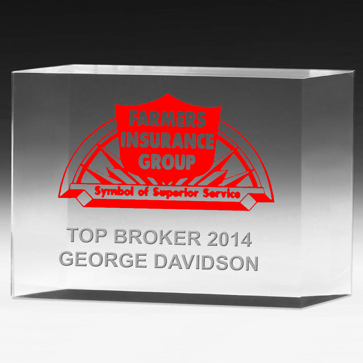 2307-1S (Screen Print), 2307-1L (Laser), 2307-1P (4Color Process) - 1 1/4" Thick Freestanding Acrylic Awards