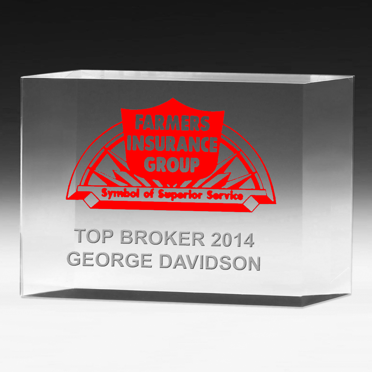 2307-2S (Screen Print), 2307-2L (Laser), 2307-2P (4Color Process) - 4” Thick Freestanding Acrylic Awards - 4"