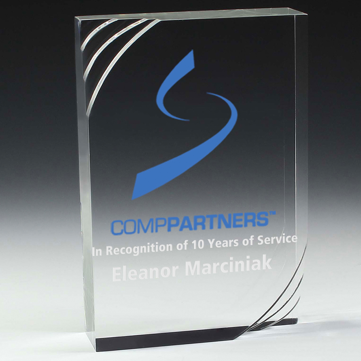 2310-1S (Screen Print), 2310-1L (Laser), 2310-1P (4Color Process) - 1 1/4” Thick Freestanding Acrylic Awards - 6"