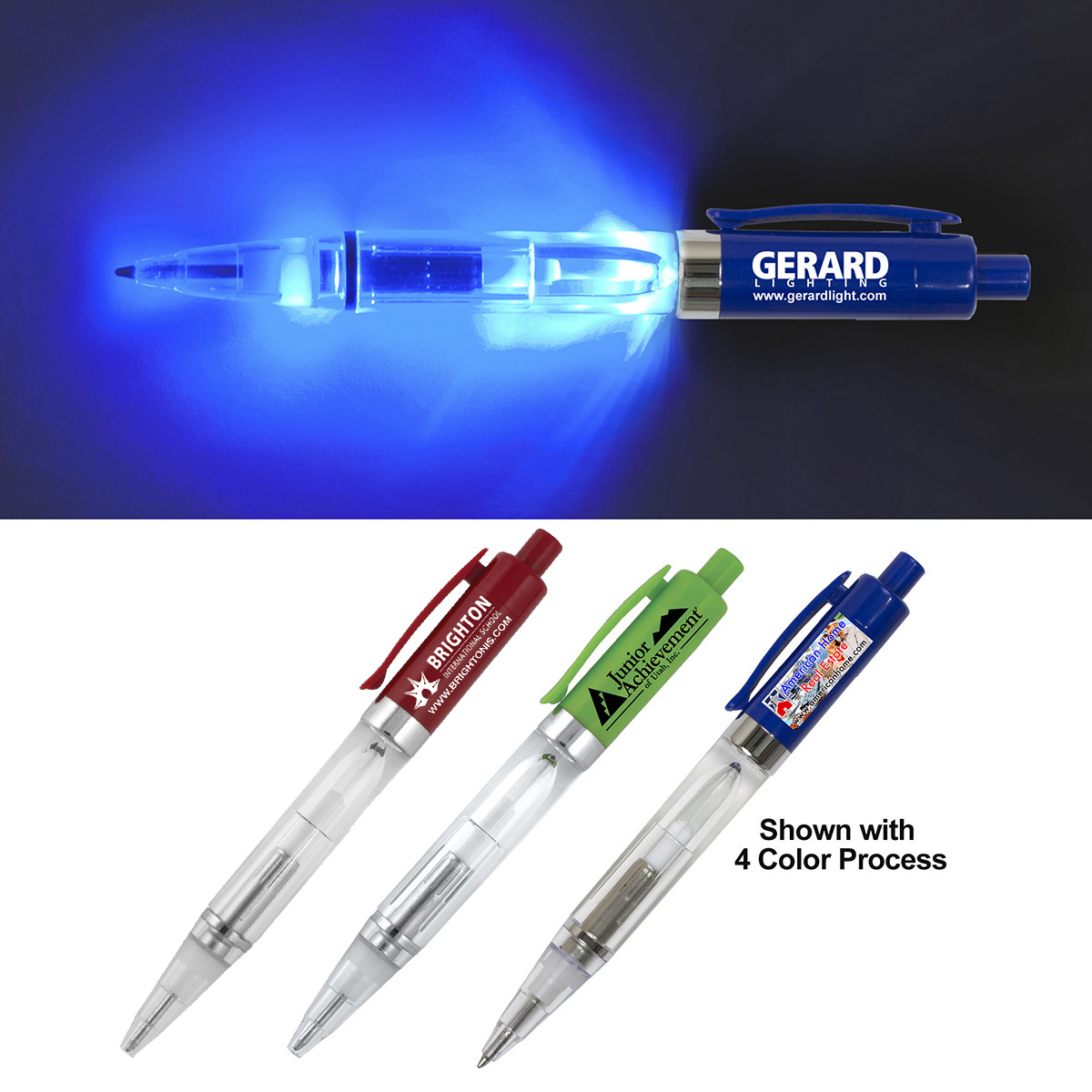 "VICENTE" Light Up Pen with BLUE Color LED Light