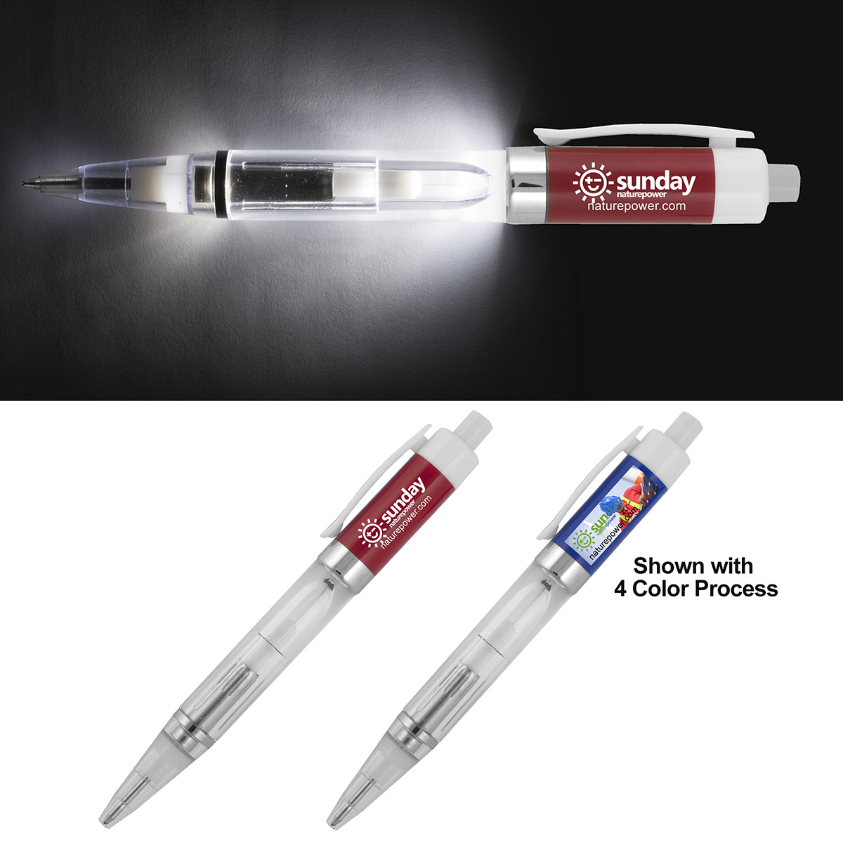 "REYES" Light Up Pen with White Color LED Light