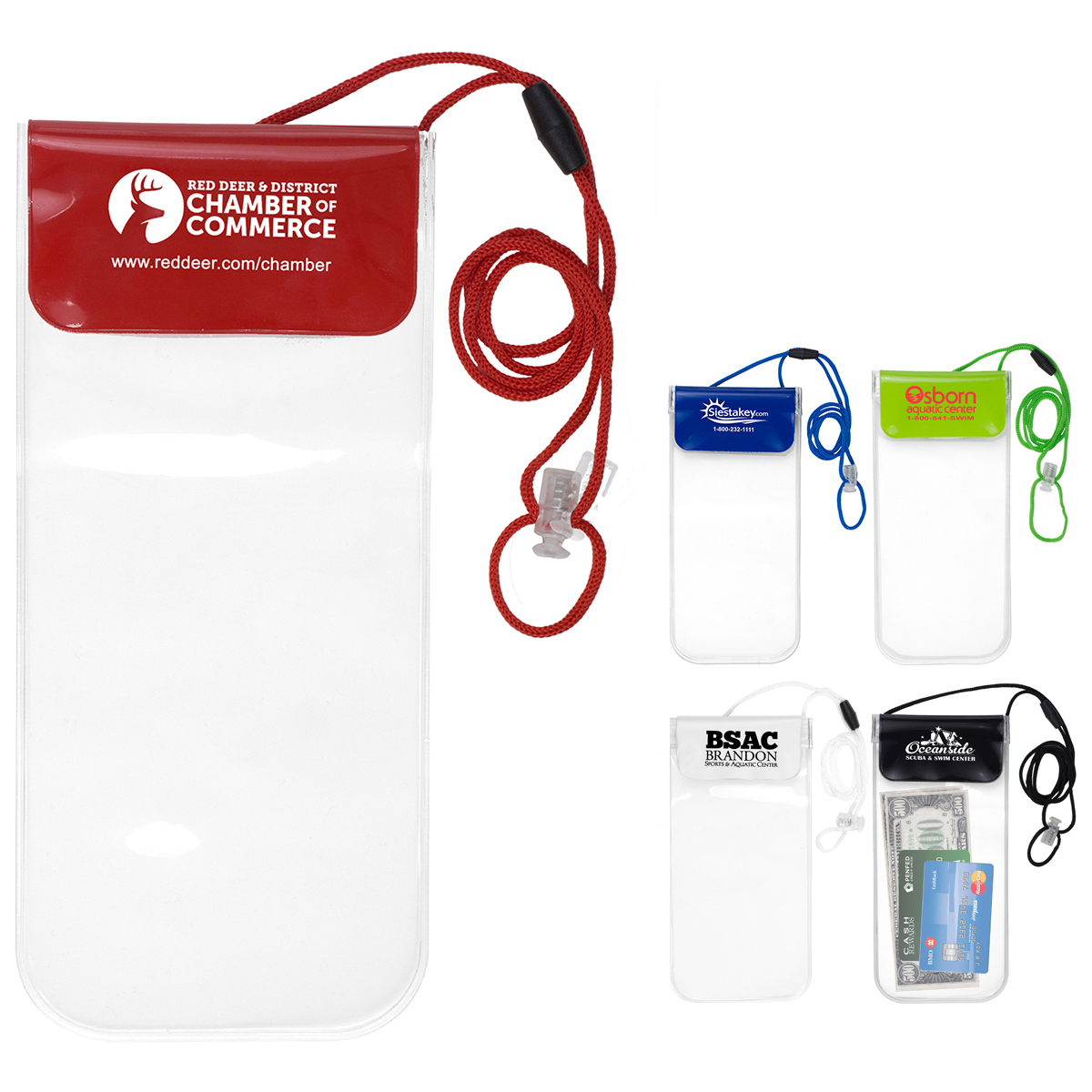 "TRUCKEE" Clear Touch Through Water-Resistant Cell Phone and Accessories Carrying Case with 35” Adjustable Breakaway Lanyard