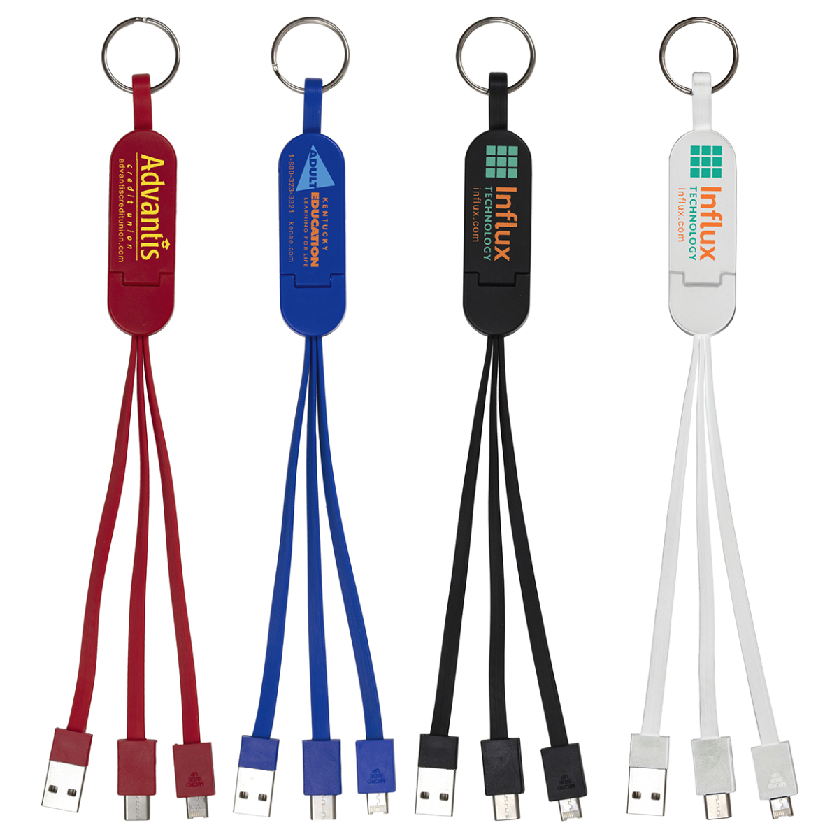 "ESCALANTE" 5-in-1 Cell Phone Charging Cable with Type C Adapter and Phone Stand 