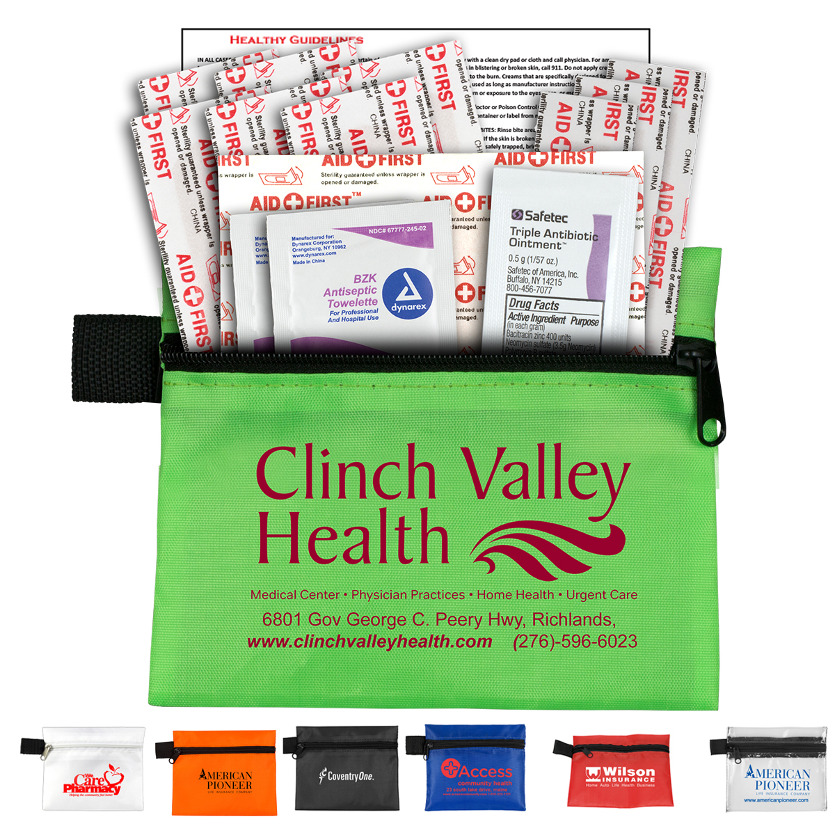 "RIVERSIDE PLUS" 14 Piece First Aid Kit in Zipper Pouch