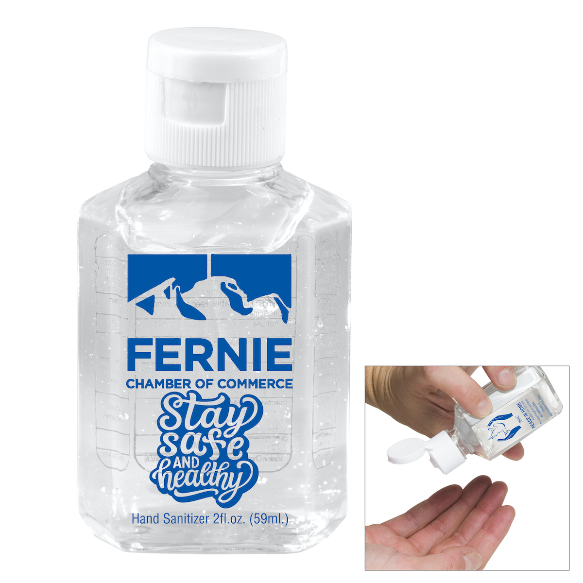 "SANPAL L" 2.0 oz Hand Sanitizer Antibacterial Gel in Flip Top Squeeze Bottle (Spot Color Print)