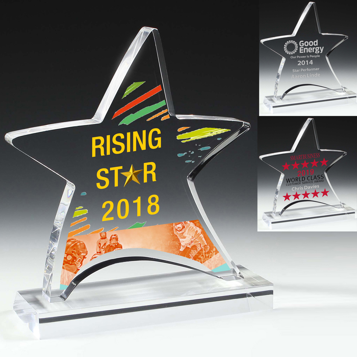 7581S (Screen Print), 7581L (Laser), 7581P (4Color Process) - Moving Star Award