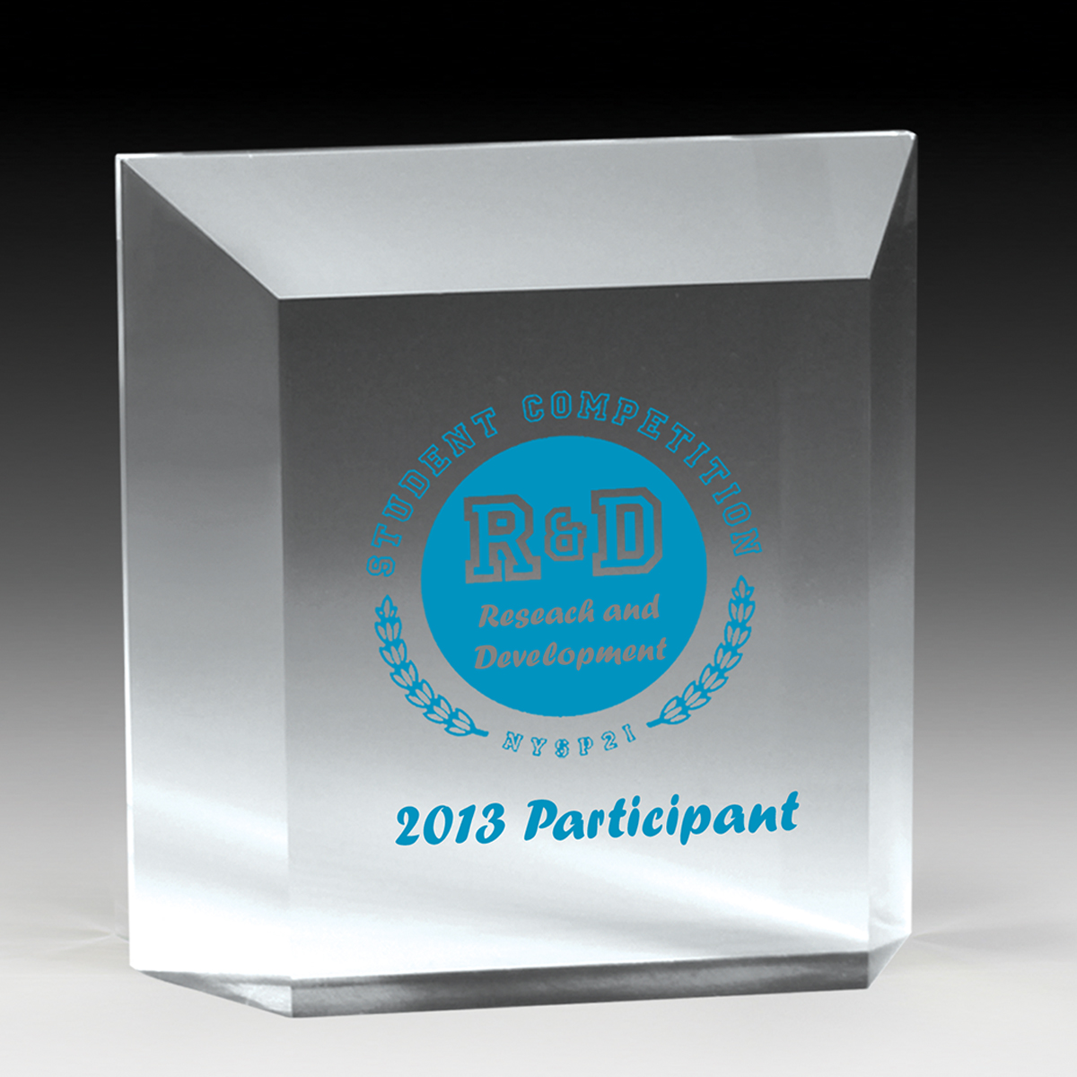 7607-1S (Screen Print), 7607-1L (Laser), 7607-1P (4Color Process) - Beveled Elegant Freestanding Awards