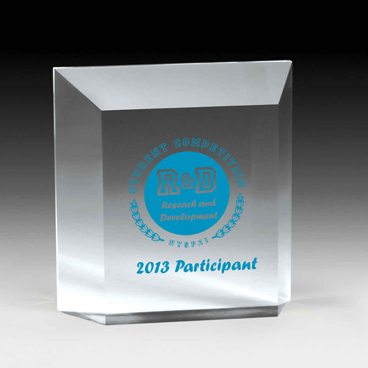 7607-2S (Screen Print), 7607-2L (Laser), 7607-2P (4Color Process) - Beveled Elegant Freestanding Awards