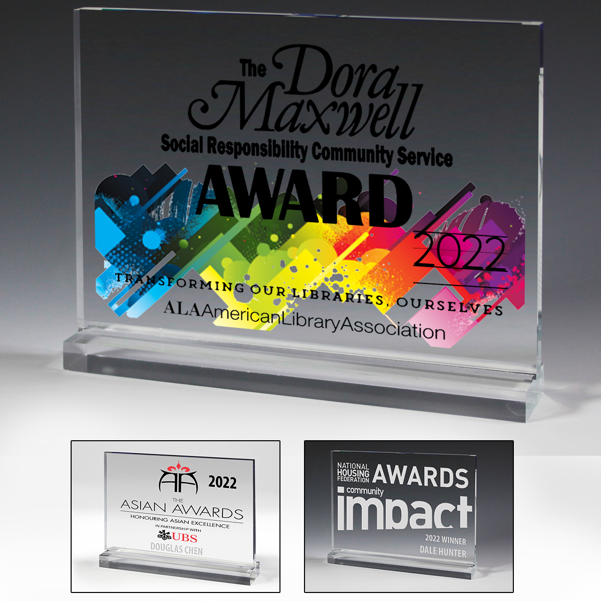 7614-2S (Screen Print), 7614-2L (Laser), 7614-2P (4Color Process) - Mini Billboard Acrylic Award