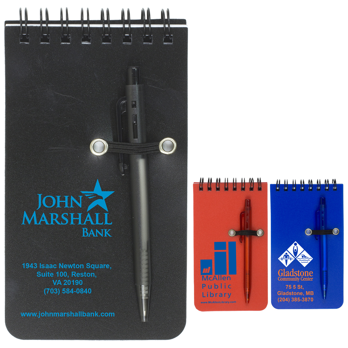 "MONTEREY" Pocket Sized Spiral Jotter Notepad Notebook with Pen