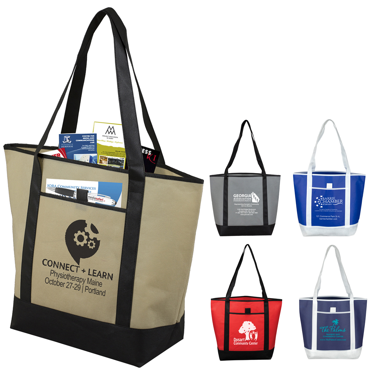 17-1/2" W x 13-1/2" H x 6" D - "The CITY" Convention, Corporate, Travel, Beach and Boat Tote Bag