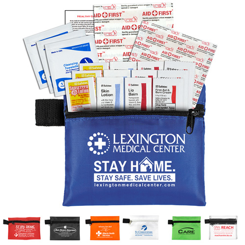 "LAZY DAY" 31 Piece Advanced Sun and Outdoors First Aid Kit in Zipper Pouch