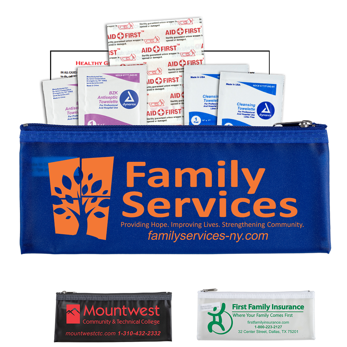 "PFEIFFER" 11 Piece First Aid Kit in Zipper Pouch