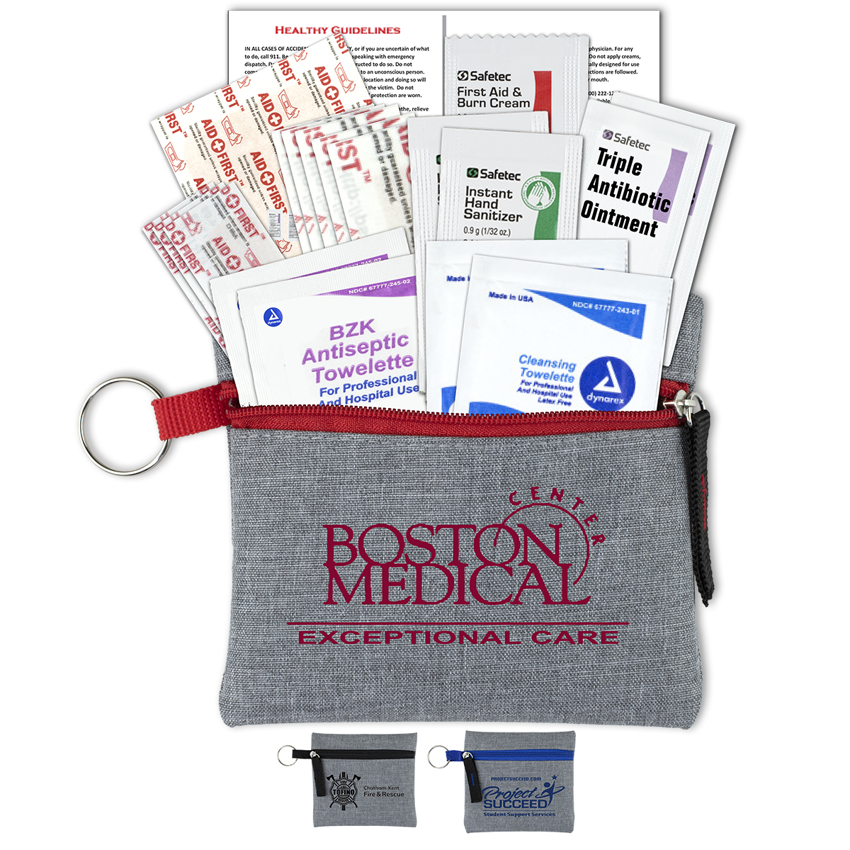 “Aylin” 18 Piece First Aid Kit in Stylish Heathered Pouch