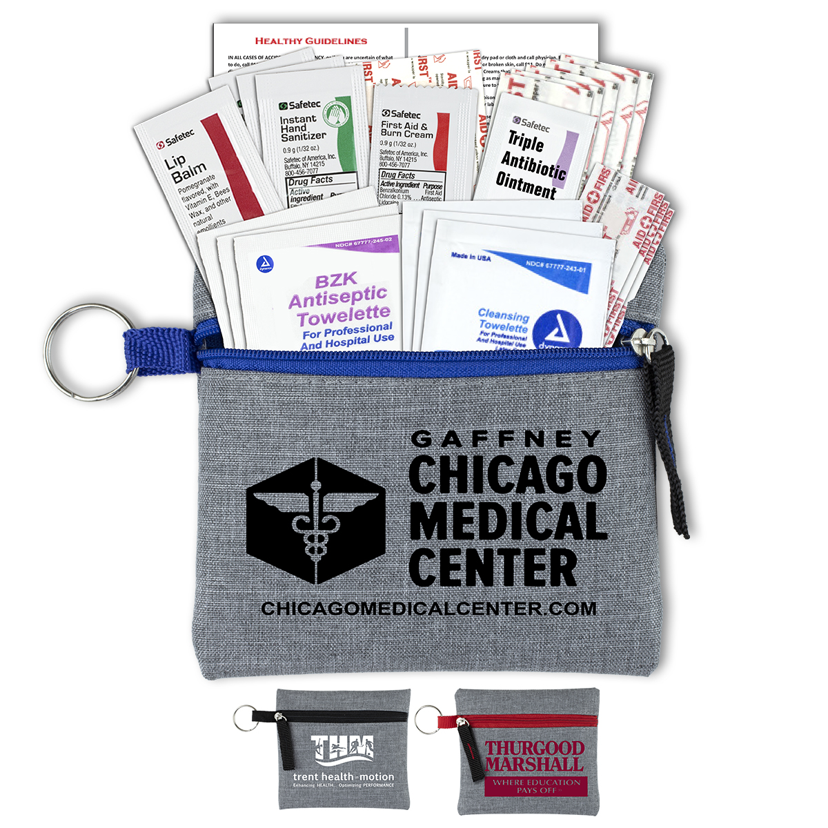 "Elara" 22 Piece First Aid Kit in Stylish Heathered Pouch