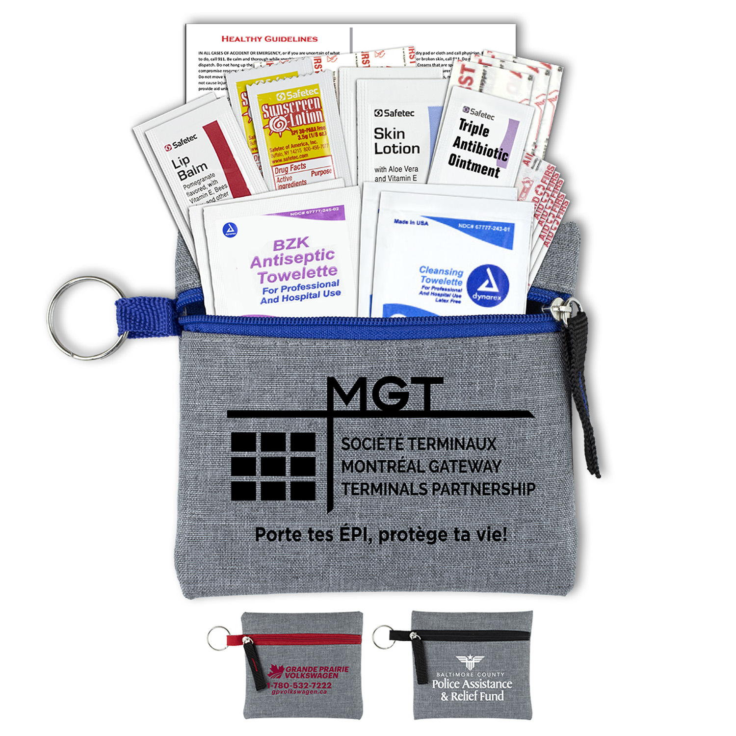"Naomi" 20 Piece First Aid Kit in Stylish Heathered Pouch