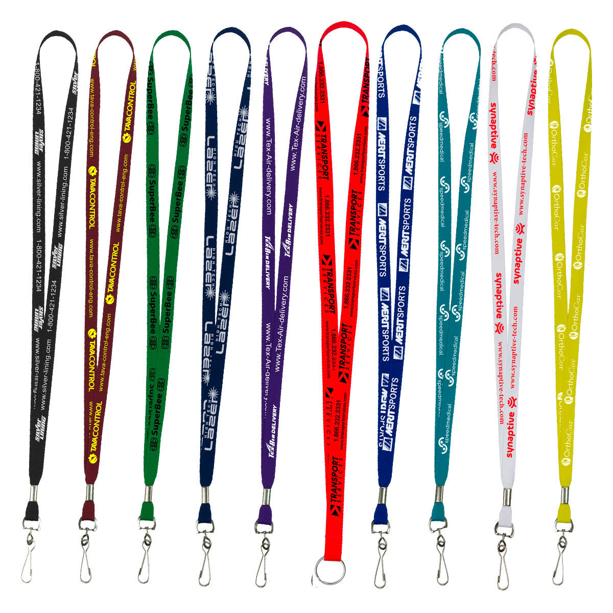 "AURORA" 1/2" Super Soft Polyester Silkscreen Lanyard (Overseas Production 8-10 Weeks)