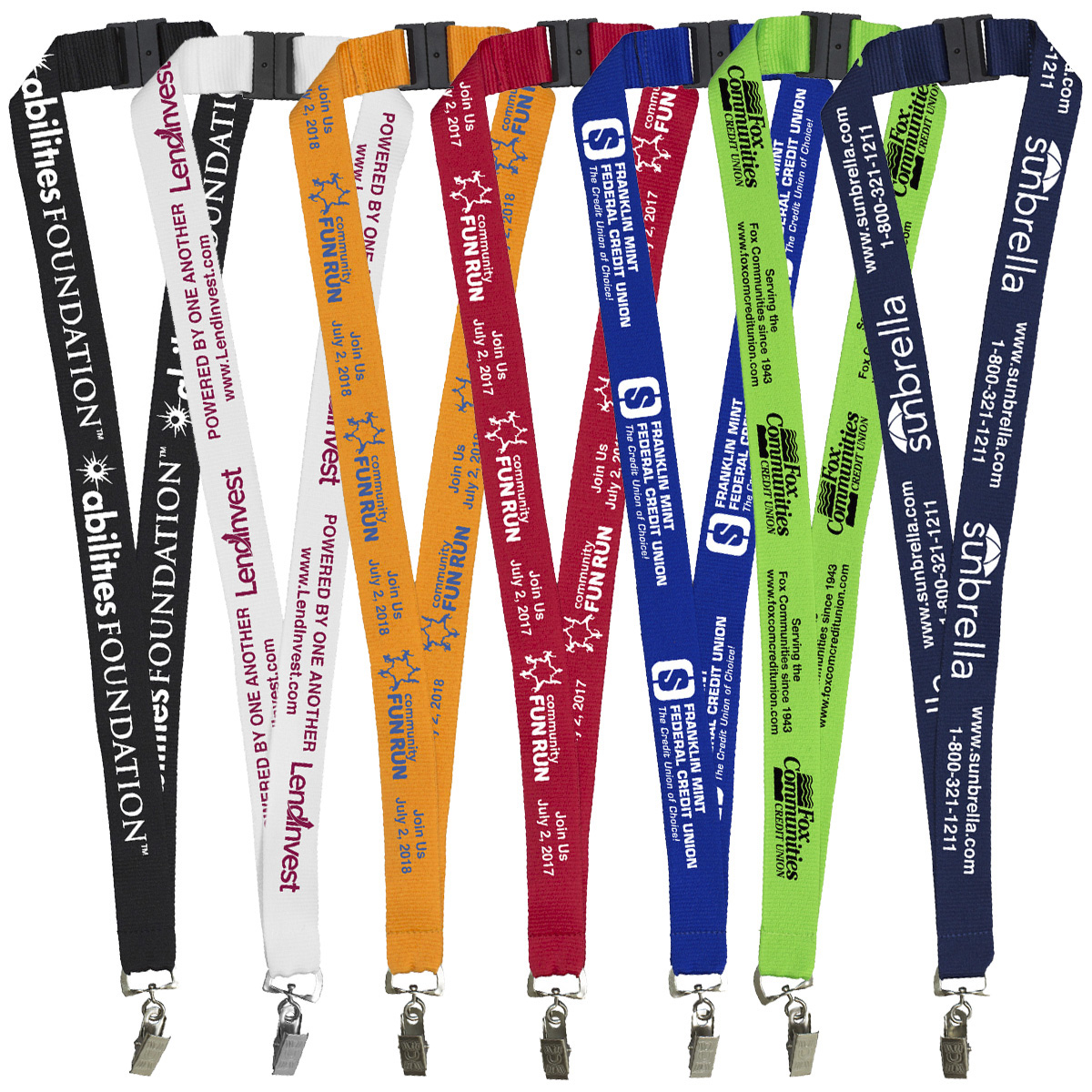 "PALMER" 1” Silkscreen Lanyard with FREE Breakaway Safety Release