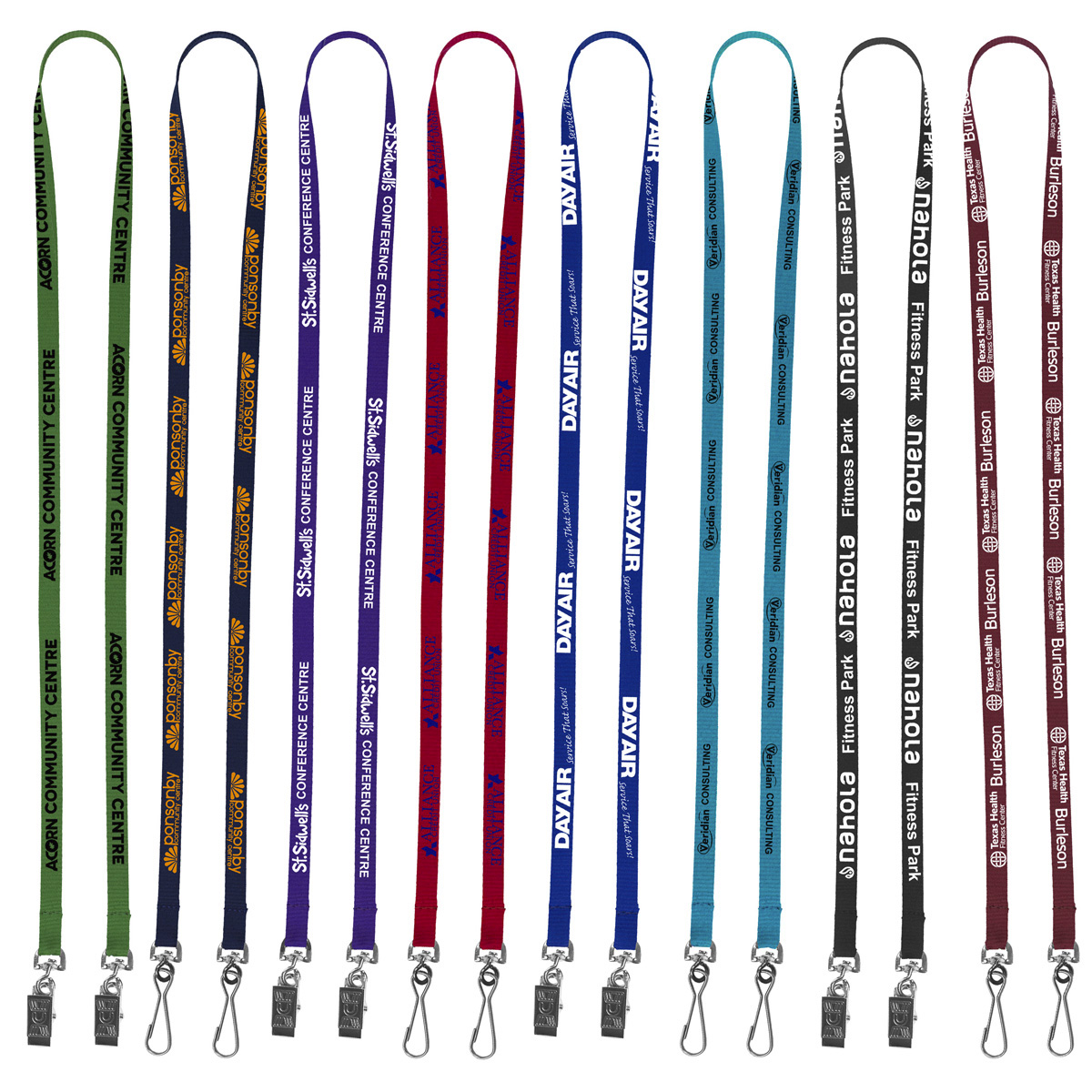 "CULVER" 3/8" Width Dual Attachment Silkscreen Polyester Lanyard