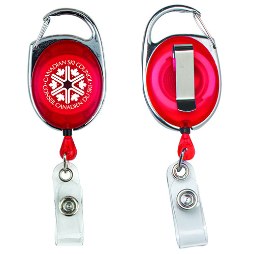 "OBERLIN PI" 30" Cord PhotoImage ® Full Color Imprint* Retractable Carabiner Style Badge Reel and Badge Holder  (Patent D539,122)