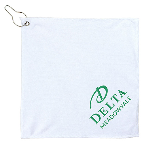 "THE WEDGE" 300GSM Heavy Duty Microfiber Golf Towel with Metal Grommet and Clip 12" x 12"