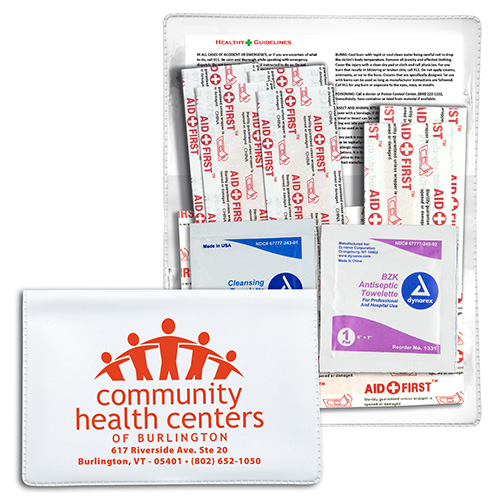 “Heal-on-the-Go L” 10 Piece Economy First Aid Kit in Colourful Vinyl Pouch