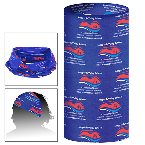 "VINNY OC" Full Color Sublimation Import Air Ship 2-Ply Multi-Functional Gaiter, Tubular Head And Neck Wear - 9 ½" W x 19" H