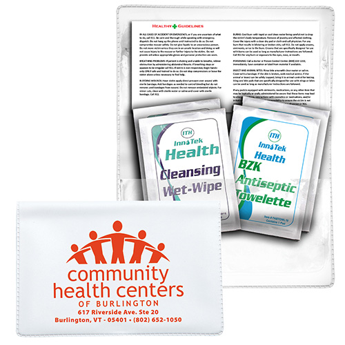 "CRESCENT" First Aid Antiseptic & Disinfectant Wipes Pack In Translucent Vinyl Pouch