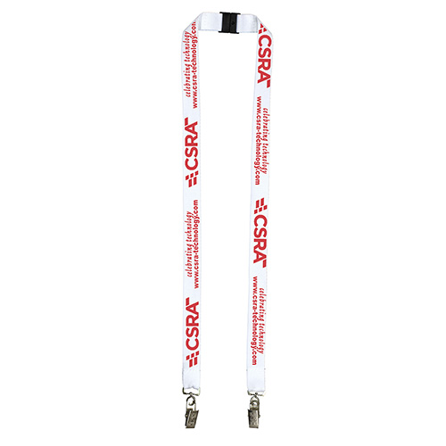 "RICARDO" 3/4" Dual Attachment Polyester Silkscreen Lanyard with FREE Breakaway Safety Release