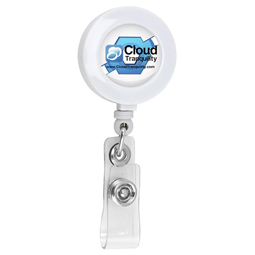 "Lorain VL" 30” Cord Round Retractable Badge Reel and Badge Holder with Metal Slip Clip Attachment