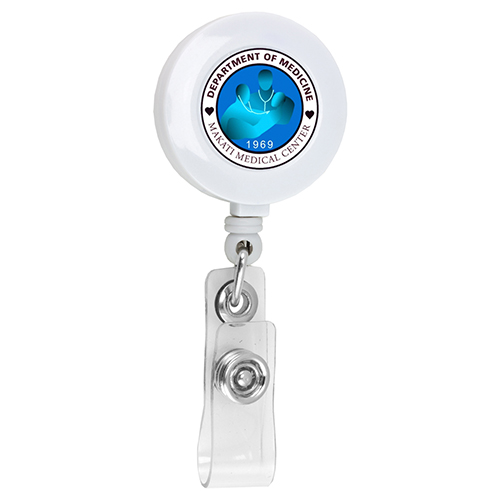 "Bellefontaine VL" 30” Cord Round Retractable Badge Reel and Badge Holder with Rotating Alligator Clip Attachment